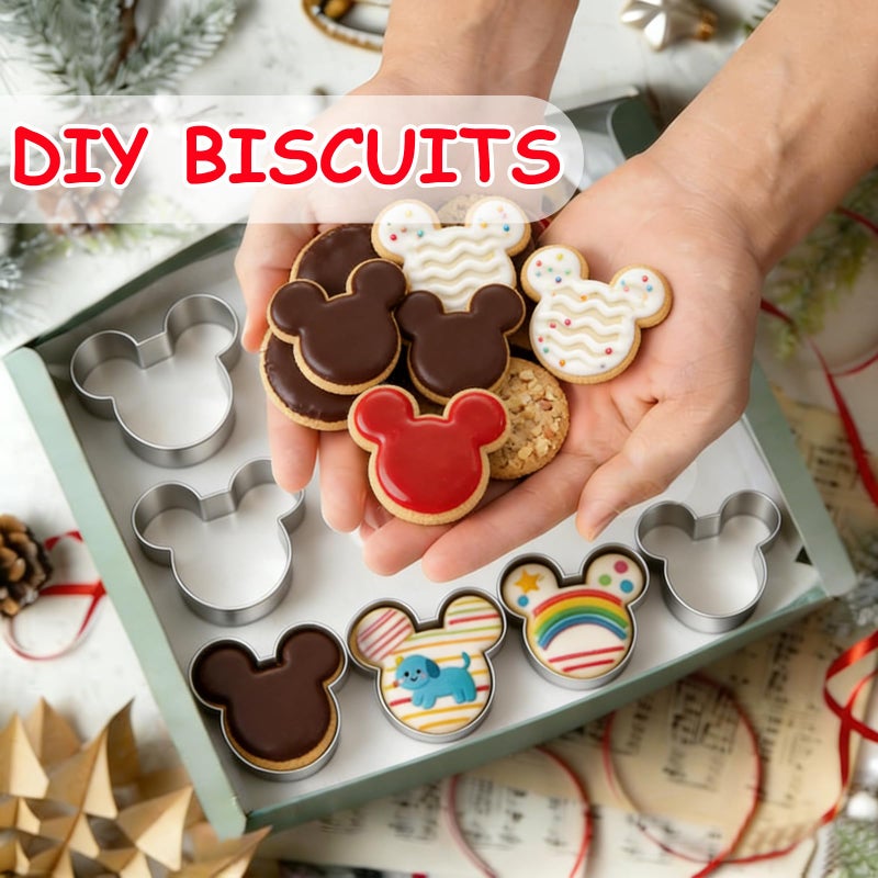 Tmflexe Mouse Cookie Cutter Sandwich Cutters for Kids DIY Lunchbox Bento Box Fruit Cutters Vegetable Cutters for Children Boys Girls, Pack of 5 - Image 3